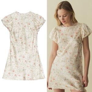 DOEN Jewel Dress in Flowering Meadow 100% Silk Mini Dress Size S